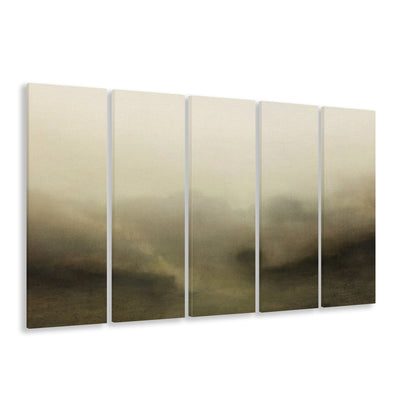Vintage Abstract Landscape 5 Panels Canvas Print Wall Art, Large Landscape 5 Panels Canvas Print Wall Art, Fine Art Print