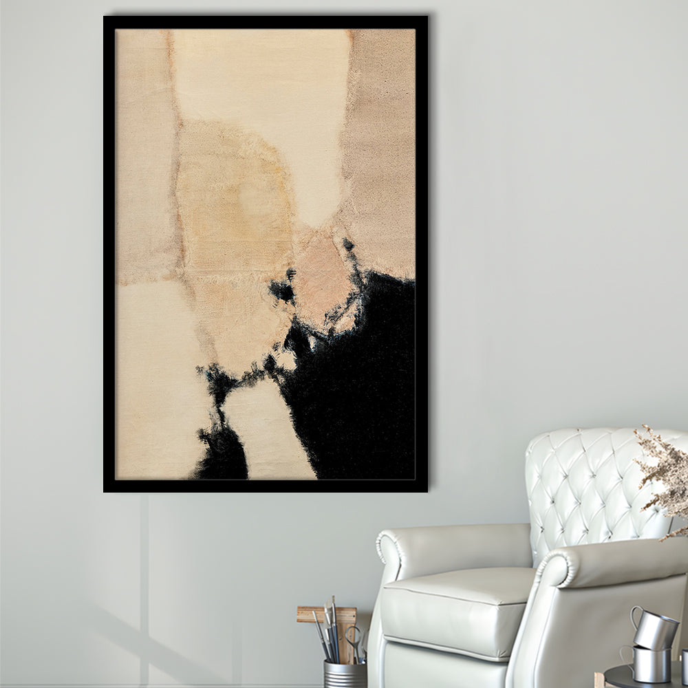 Vintage Abstract Oil Painting Modern Framed Art Print Wall Decor, Antique Art Print Boho Framed Art Print