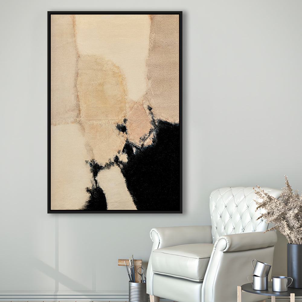 Vintage Abstract Oil Painting Modern Framed Canvas Print Wall Art, Antique Art Print Boho Framed Canvas