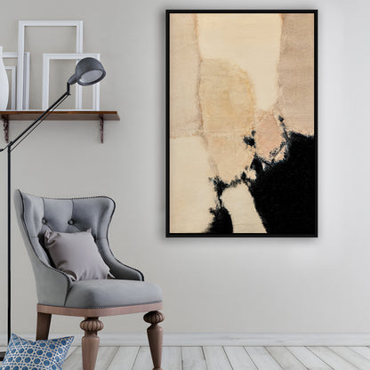 Vintage Abstract Oil Painting Modern Framed Canvas Print Wall Art, Antique Art Print Boho Framed Canvas