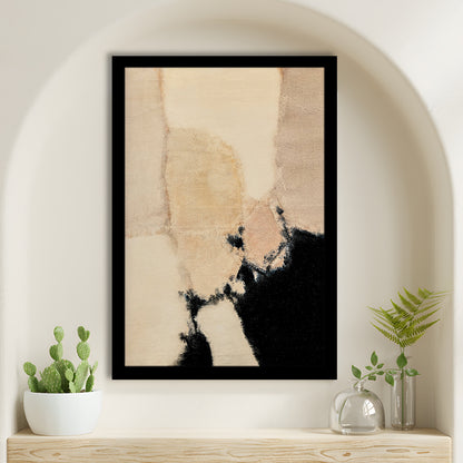 Vintage Abstract Oil Painting Modern Framed Art Print Wall Decor, Antique Art Print Boho Framed Art Print