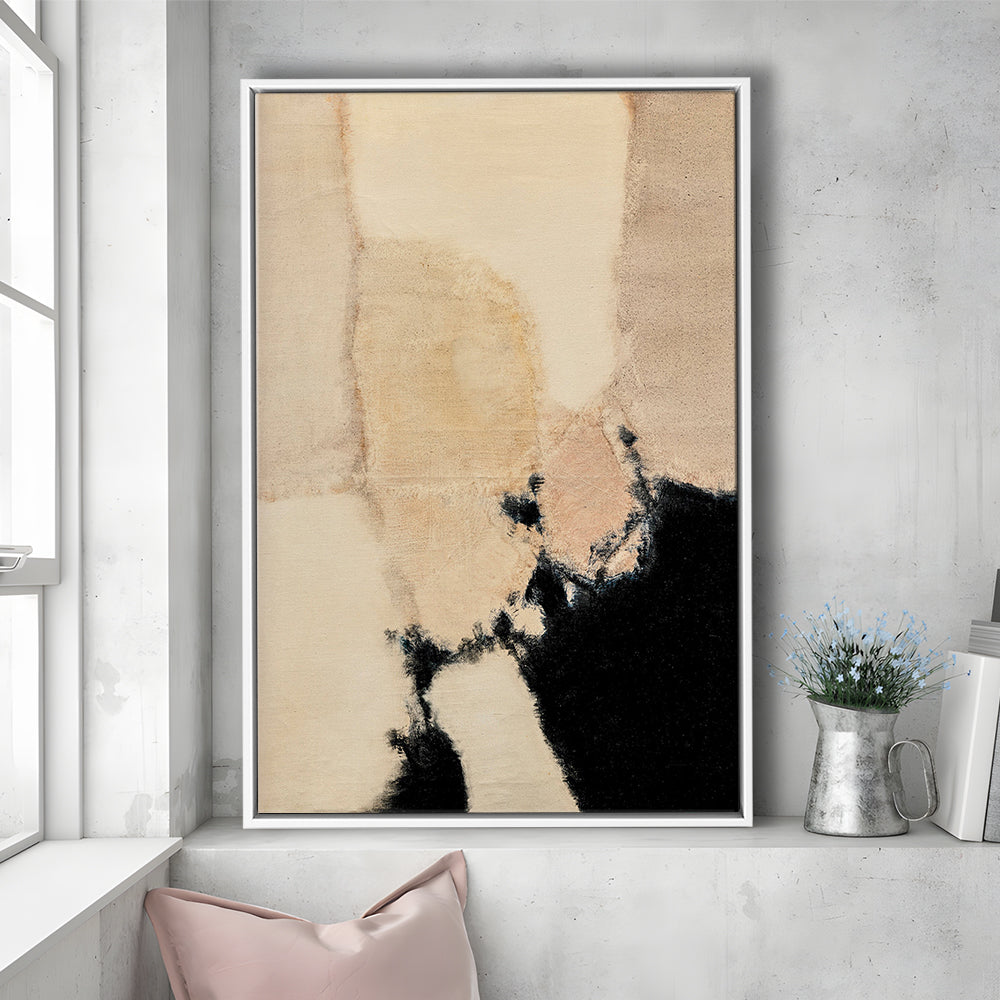 Vintage Abstract Oil Painting Modern Framed Canvas Print Wall Art, Antique Art Print Boho Framed Canvas