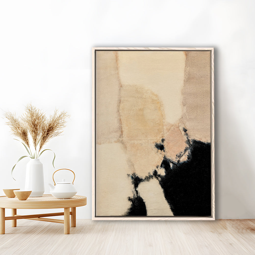 Vintage Abstract Oil Painting Modern Framed Canvas Print Wall Art, Antique Art Print Boho Framed Canvas
