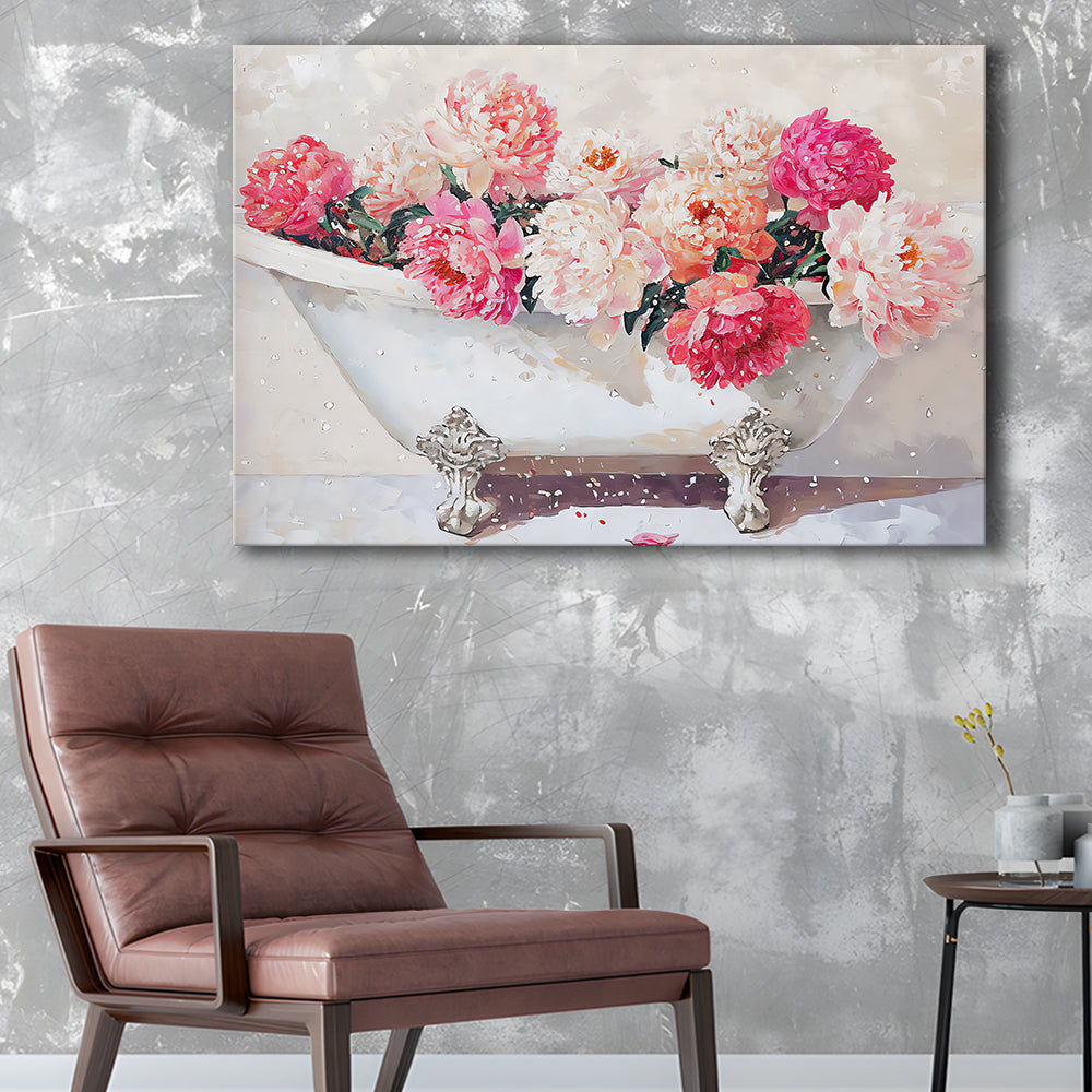 Vintage Bathroom Art Print Painting Antique Bathroom Painting, Canvas Print Wall Art, Wall Decor, Painting Canvas