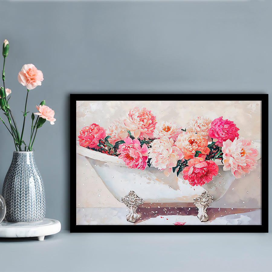 Vintage Bathroom Art Print Painting Antique Bathroom Painting, Framed Art Print Wall Decor, Picture Framed