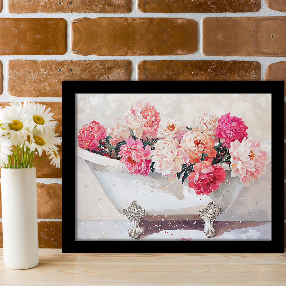 Vintage Bathroom Art Print Painting Antique Bathroom Painting, Framed Art Print Wall Decor, Picture Framed