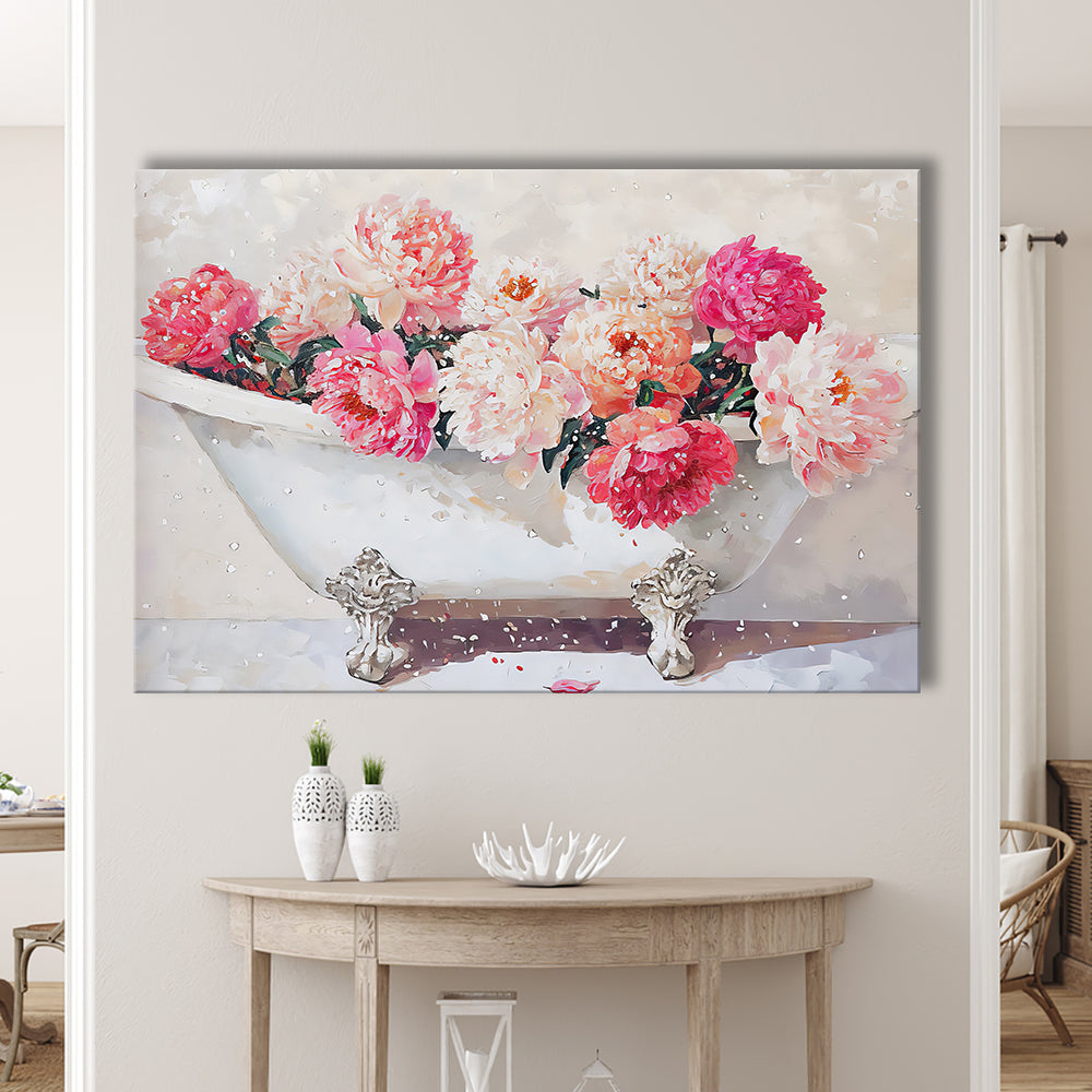 Vintage Bathroom Art Print Painting Antique Bathroom Painting, Canvas Print Wall Art, Wall Decor, Painting Canvas