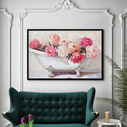 Vintage Bathroom Art Print Painting Antique Bathroom Painting, Framed Art Print Wall Decor, Picture Framed