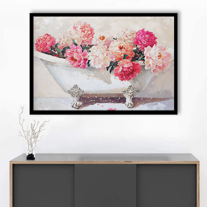 Vintage Bathroom Art Print Painting Antique Bathroom Painting, Framed Art Print Wall Decor, Picture Framed