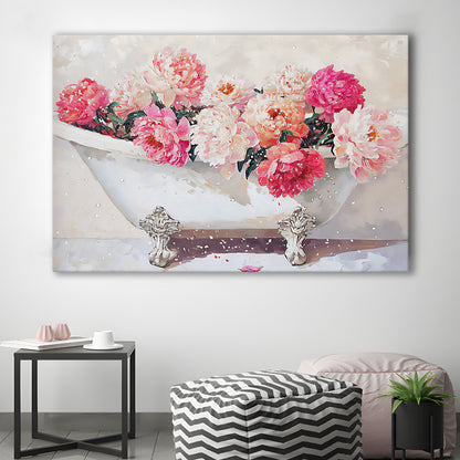 Vintage Bathroom Art Print Painting Antique Bathroom Painting, Canvas Print Wall Art, Wall Decor, Painting Canvas