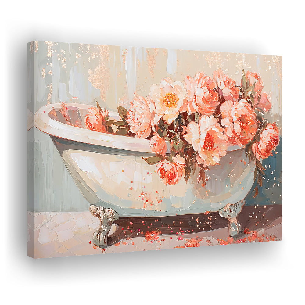 Vintage Bathroom Art Print Painting  Bathroom Painting, Canvas Print Wall Art, Wall Decor, Painting Canvas