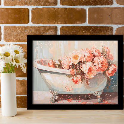 Vintage Bathroom Art Print Painting  Bathroom Painting, Framed Art Print Wall Decor, Picture Framed