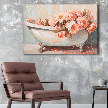 Vintage Bathroom Art Print Painting  Bathroom Painting, Canvas Print Wall Art, Wall Decor, Painting Canvas