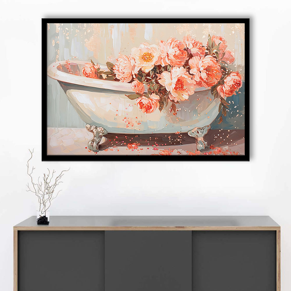 Vintage Bathroom Art Print Painting  Bathroom Painting, Framed Art Print Wall Decor, Picture Framed