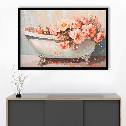 Vintage Bathroom Art Print Painting  Bathroom Painting, Framed Art Print Wall Decor, Picture Framed