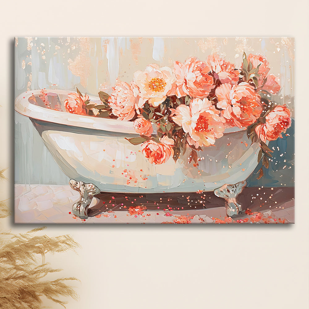 Vintage Bathroom Art Print Painting  Bathroom Painting, Canvas Print Wall Art, Wall Decor, Painting Canvas