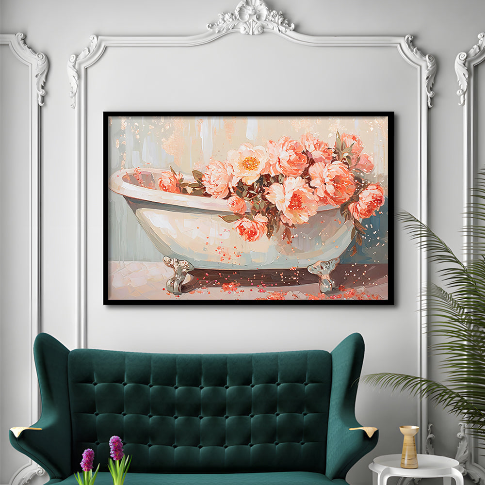 Vintage Bathroom Art Print Painting  Bathroom Painting, Framed Art Print Wall Decor, Picture Framed