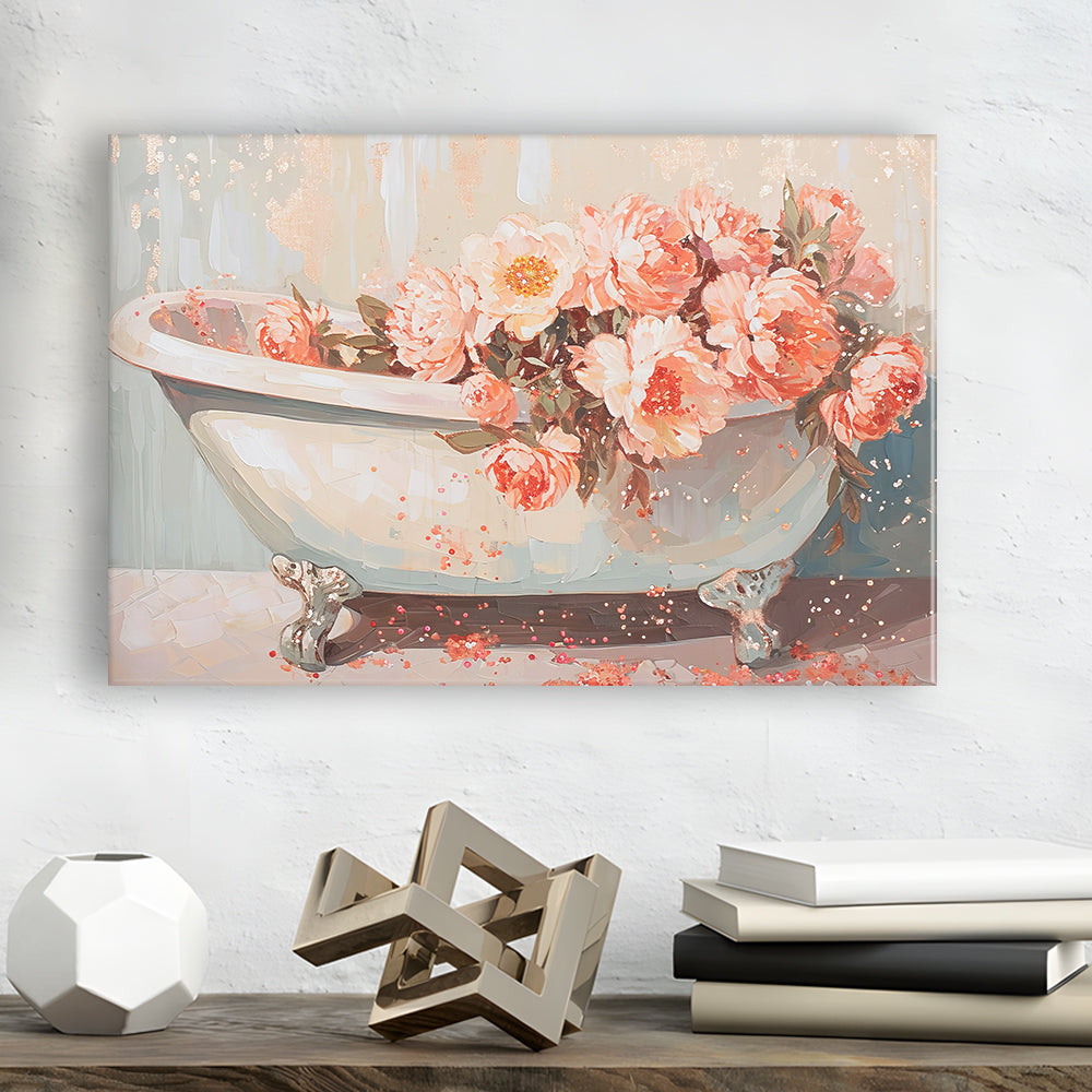 Vintage Bathroom Art Print Painting  Bathroom Painting, Canvas Print Wall Art, Wall Decor, Painting Canvas