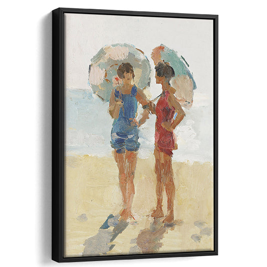 Vintage Coastal Art Prints Art Farmhouse Decor Seascape Framed Canvas Print Wall Art