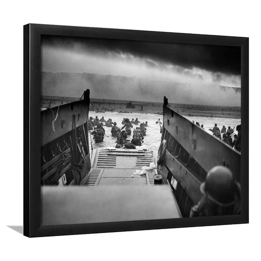 Vintage D Day Print, Operation Overlord Ww2 Photo, Black and White, 1940s Decor, Framed Art Print Wall Decor