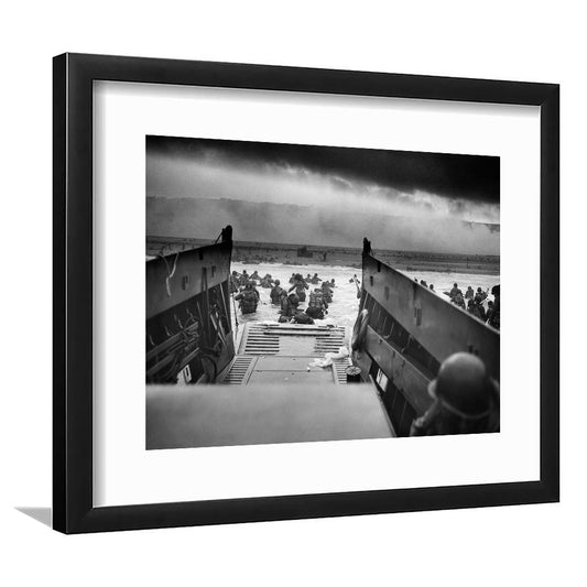 Vintage D Day Print, Operation Overlord Ww2 Photo, Black and White, 1940s Decor, Framed Art Print White Border Wall Decor