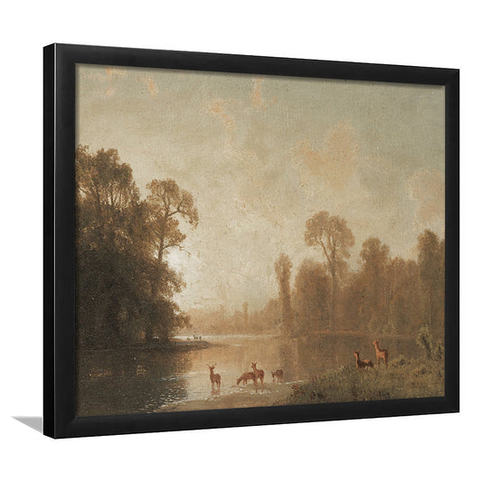 Vintage Deer Prints Print Yourself Fall Wall Decor Framed Art Print Wall Decor, 19th Century