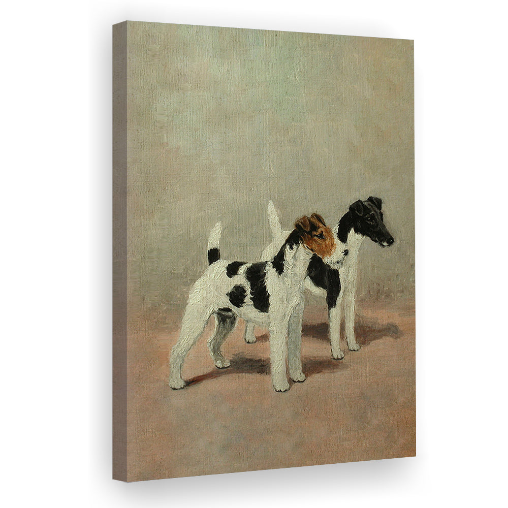 Vintage Dog Oil Painting Dog Lover Gift Antique Terrier Canvas Print Wall Art, Dog Art Dog Canvas Print Wall Art, Prints