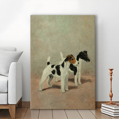 Vintage Dog Oil Painting Dog Lover Gift Antique Terrier Canvas Print Wall Art, Dog Art Dog Canvas Print Wall Art, Prints