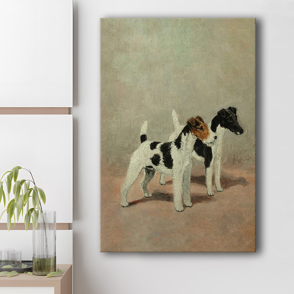 Vintage Dog Oil Painting Dog Lover Gift Antique Terrier Canvas Print Wall Art, Dog Art Dog Canvas Print Wall Art, Prints