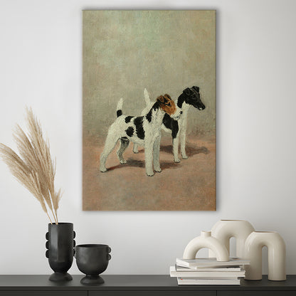 Vintage Dog Oil Painting Dog Lover Gift Antique Terrier Canvas Print Wall Art, Dog Art Dog Canvas Print Wall Art, Prints