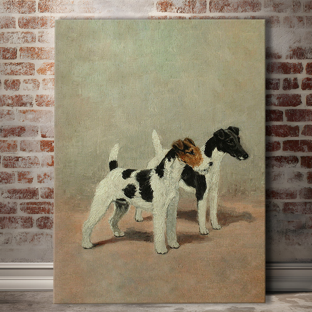 Vintage Dog Oil Painting Dog Lover Gift Antique Terrier Canvas Print Wall Art, Dog Art Dog Canvas Print Wall Art, Prints