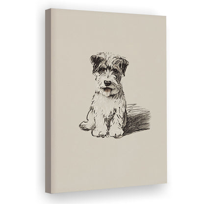 Vintage Dog Sketch Canvas Print Wall Art, Yourself Baby Shower Gift Nursery Print