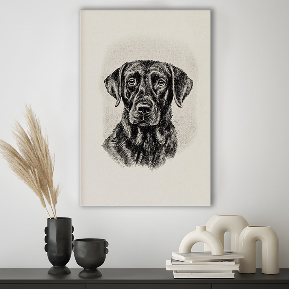 Vintage Dog Sketch of Dogs Print Yourself Antique Dog Black Lab Portrait Vintage Pet