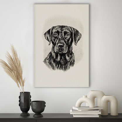 Vintage Dog Sketch of Dogs Print Yourself Antique Dog Black Lab Portrait Vintage Pet