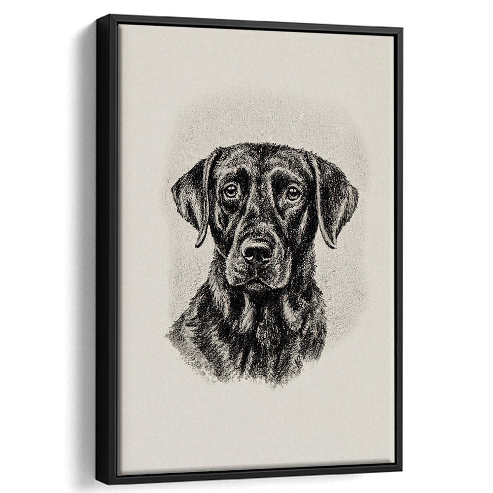 Vintage Dog Sketch of Dogs Print Yourself Antique Dog Black Lab Portrait Vintage Pet