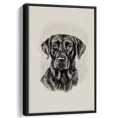 Vintage Dog Sketch of Dogs Print Yourself Antique Dog Black Lab Portrait Vintage Pet