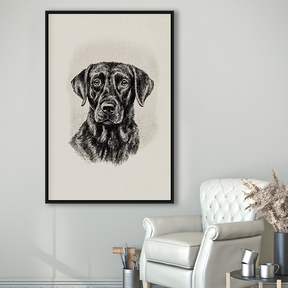 Vintage Dog Sketch of Dogs Print Yourself Antique Dog Black Lab Portrait Vintage Pet