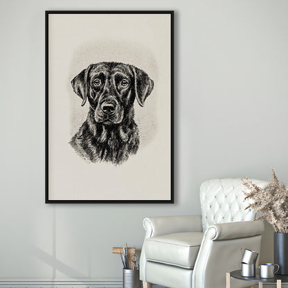 Vintage Dog Sketch of Dogs Print Yourself Antique Dog Black Lab Portrait Vintage Pet