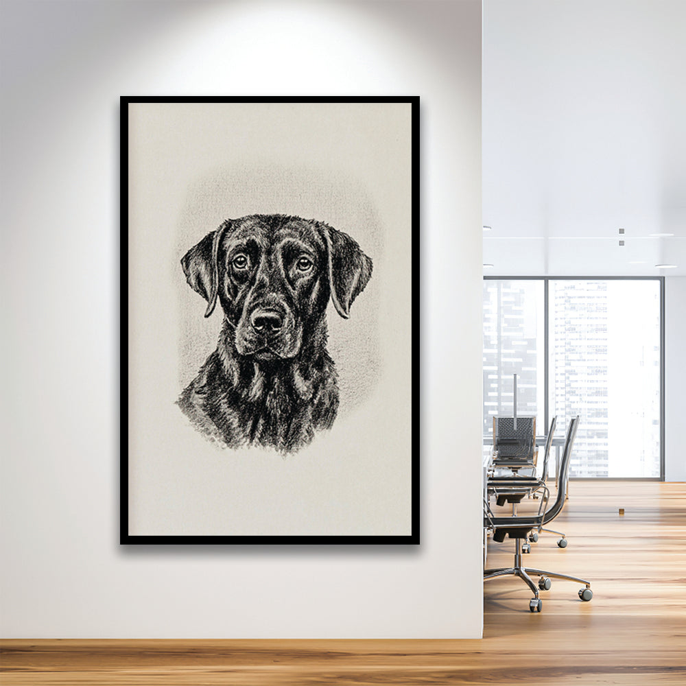 Vintage Dog Sketch of Dogs Print Yourself Antique Dog Black Lab Portrait Vintage Pet