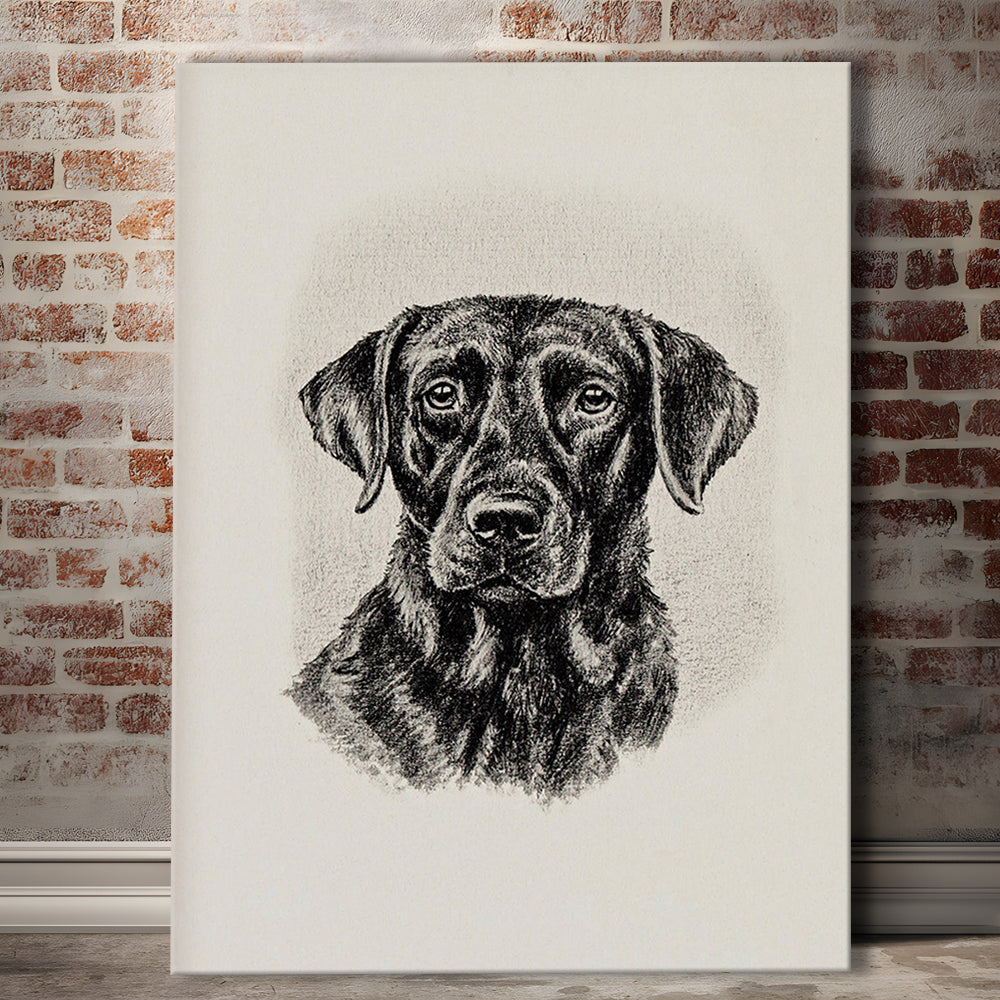 Vintage Dog Sketch of Dogs Print Yourself Antique Dog Black Lab Portrait Vintage Pet