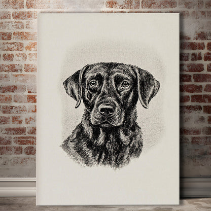Vintage Dog Sketch of Dogs Print Yourself Antique Dog Black Lab Portrait Vintage Pet
