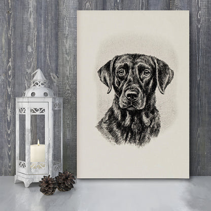 Vintage Dog Sketch of Dogs Print Yourself Antique Dog Black Lab Portrait Vintage Pet