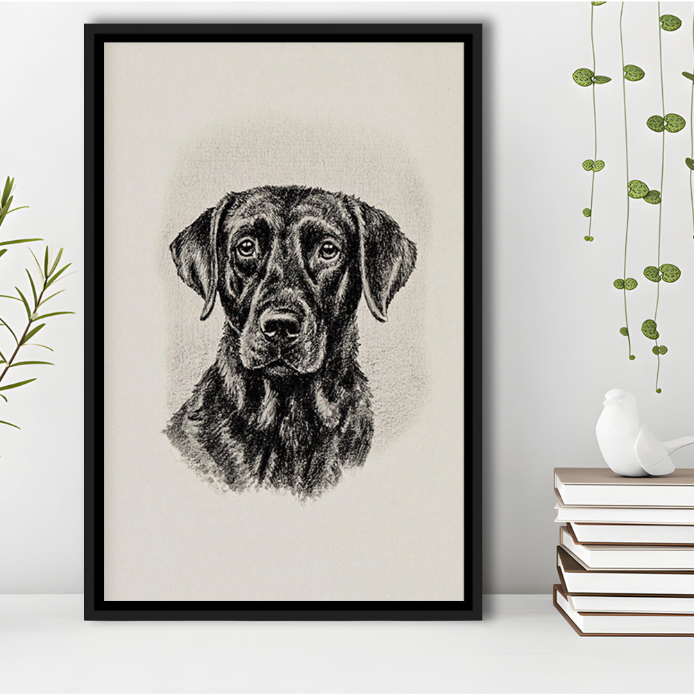 Vintage Dog Sketch of Dogs Print Yourself Antique Dog Black Lab Portrait Vintage Pet