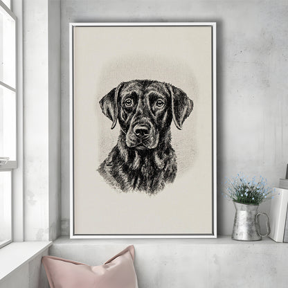 Vintage Dog Sketch of Dogs Print Yourself Antique Dog Black Lab Portrait Vintage Pet