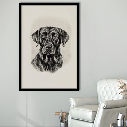 Vintage Dog Sketch of Dogs Print Yourself Antique Dog Black Lab Portrait Vintage Pet