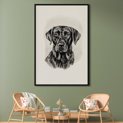 Vintage Dog Sketch of Dogs Print Yourself Antique Dog Black Lab Portrait Vintage Pet