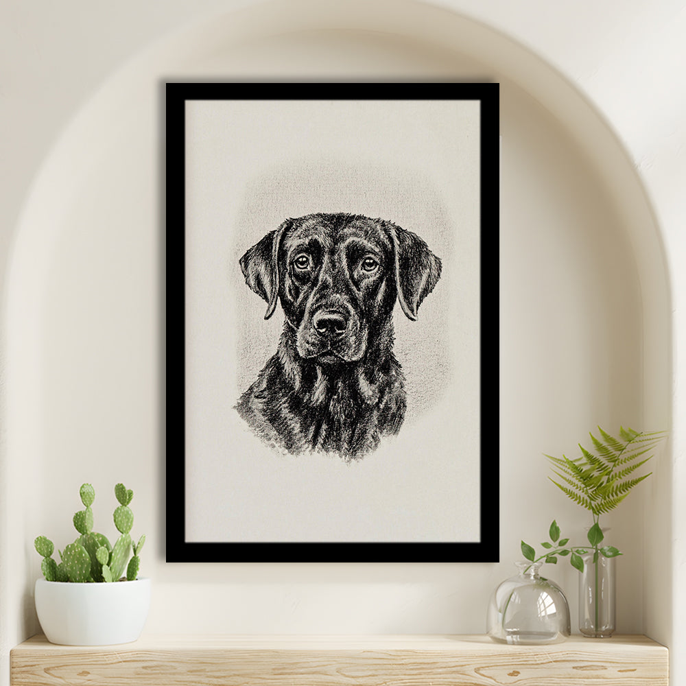 Vintage Dog Sketch of Dogs Print Yourself Antique Dog Black Lab Portrait Vintage Pet
