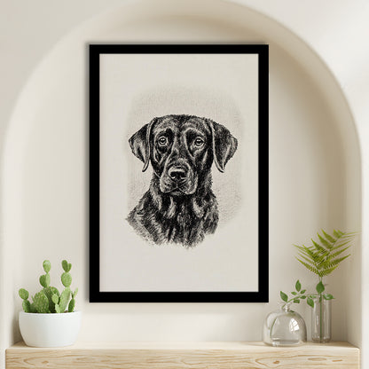 Vintage Dog Sketch of Dogs Print Yourself Antique Dog Black Lab Portrait Vintage Pet