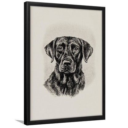 Vintage Dog Sketch of Dogs Print Yourself Antique Dog Black Lab Portrait Vintage Pet