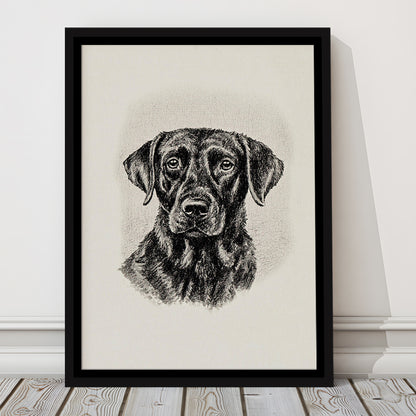 Vintage Dog Sketch of Dogs Print Yourself Antique Dog Black Lab Portrait Vintage Pet